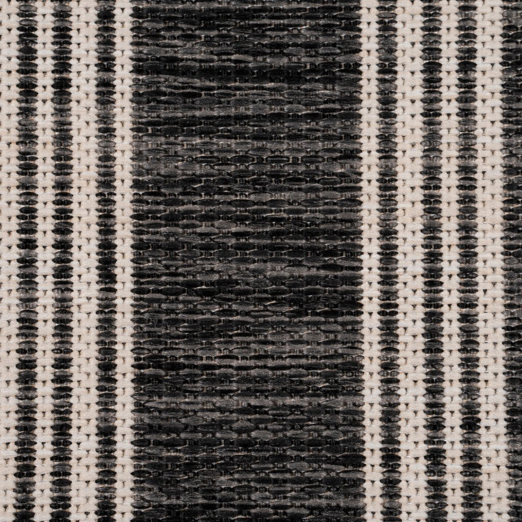 3' x 5' Gray Striped Indoor Outdoor Area Rug