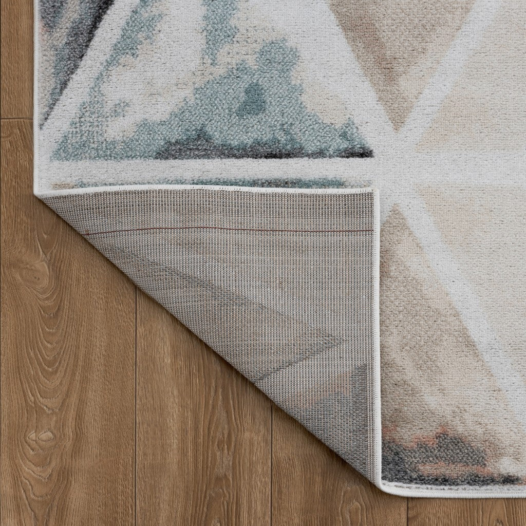 8' x 10' Ivory Watercolored Prism Area Rug
