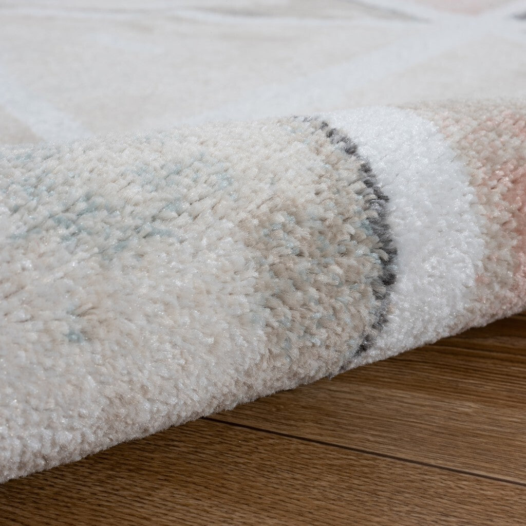 8' x 10' Ivory Watercolored Prism Area Rug