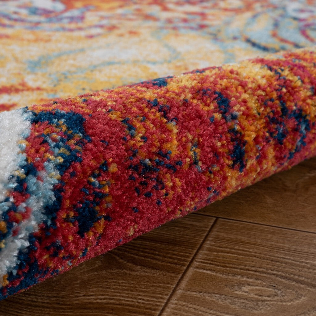 8' x 10' Brown and Blue Collision Area Rug