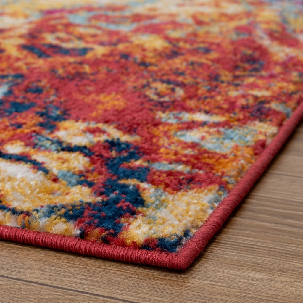 8' x 10' Brown and Blue Collision Area Rug