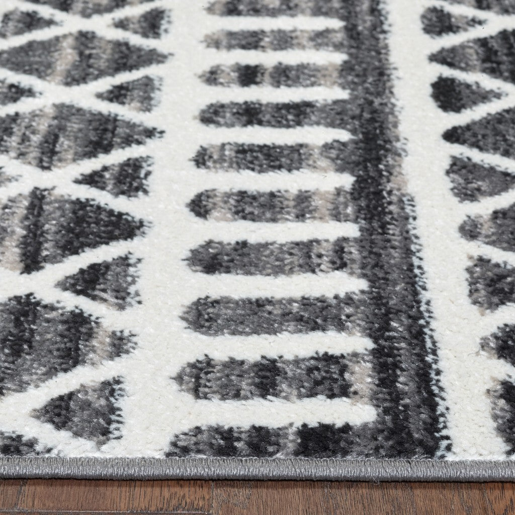 8' x 10' Black and White Geometric Area Rug