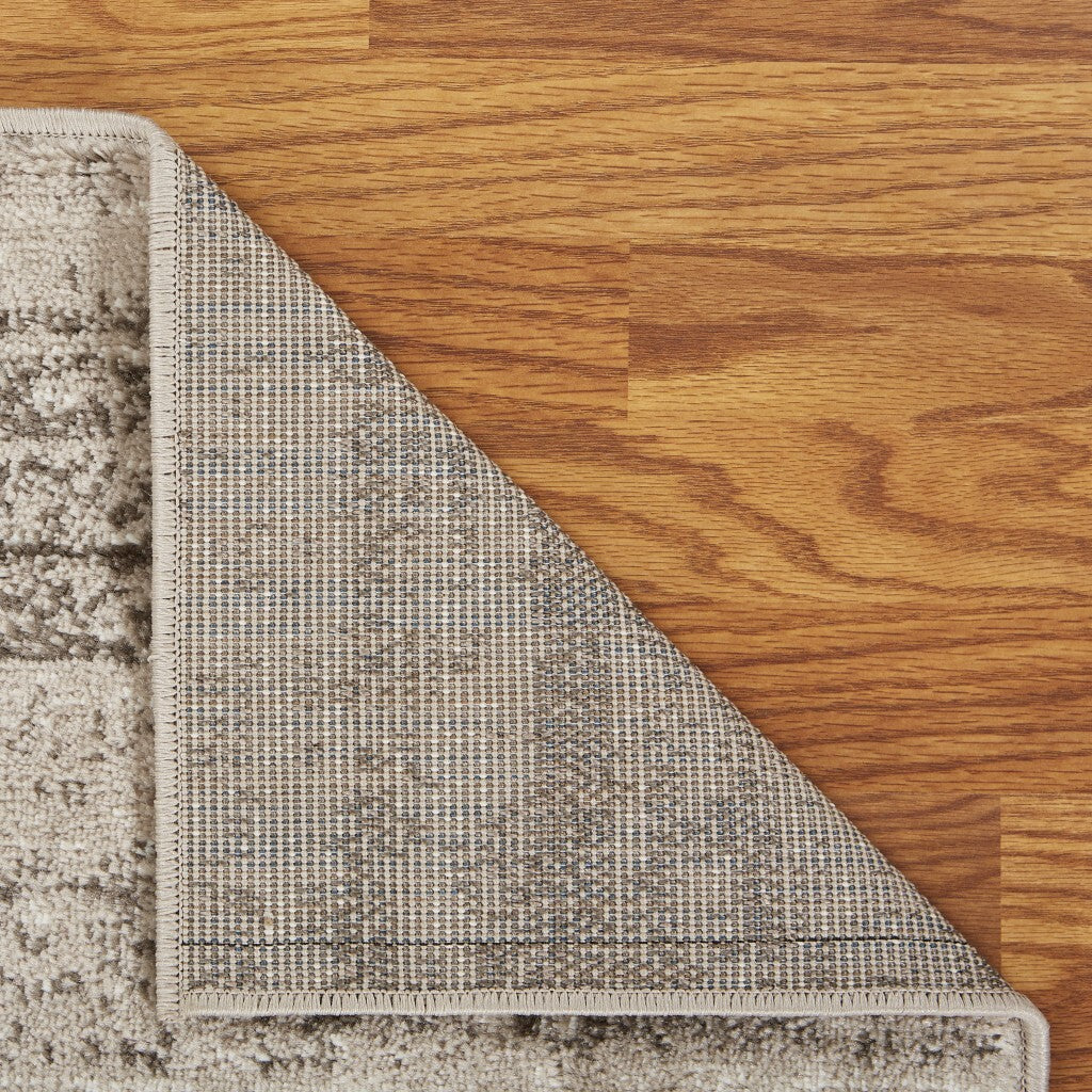 8' x 10' Beige Abstract Striations Area Rug