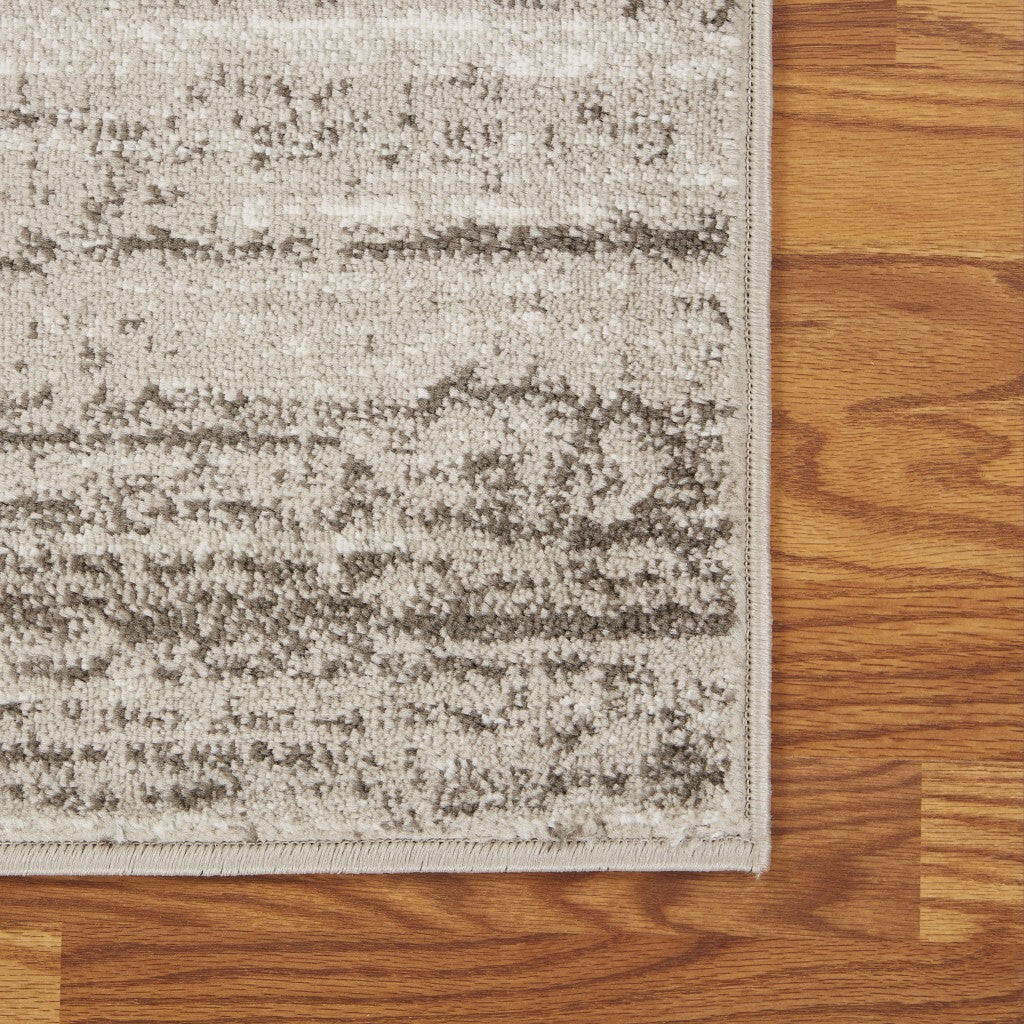 8' x 10' Beige Abstract Striations Area Rug