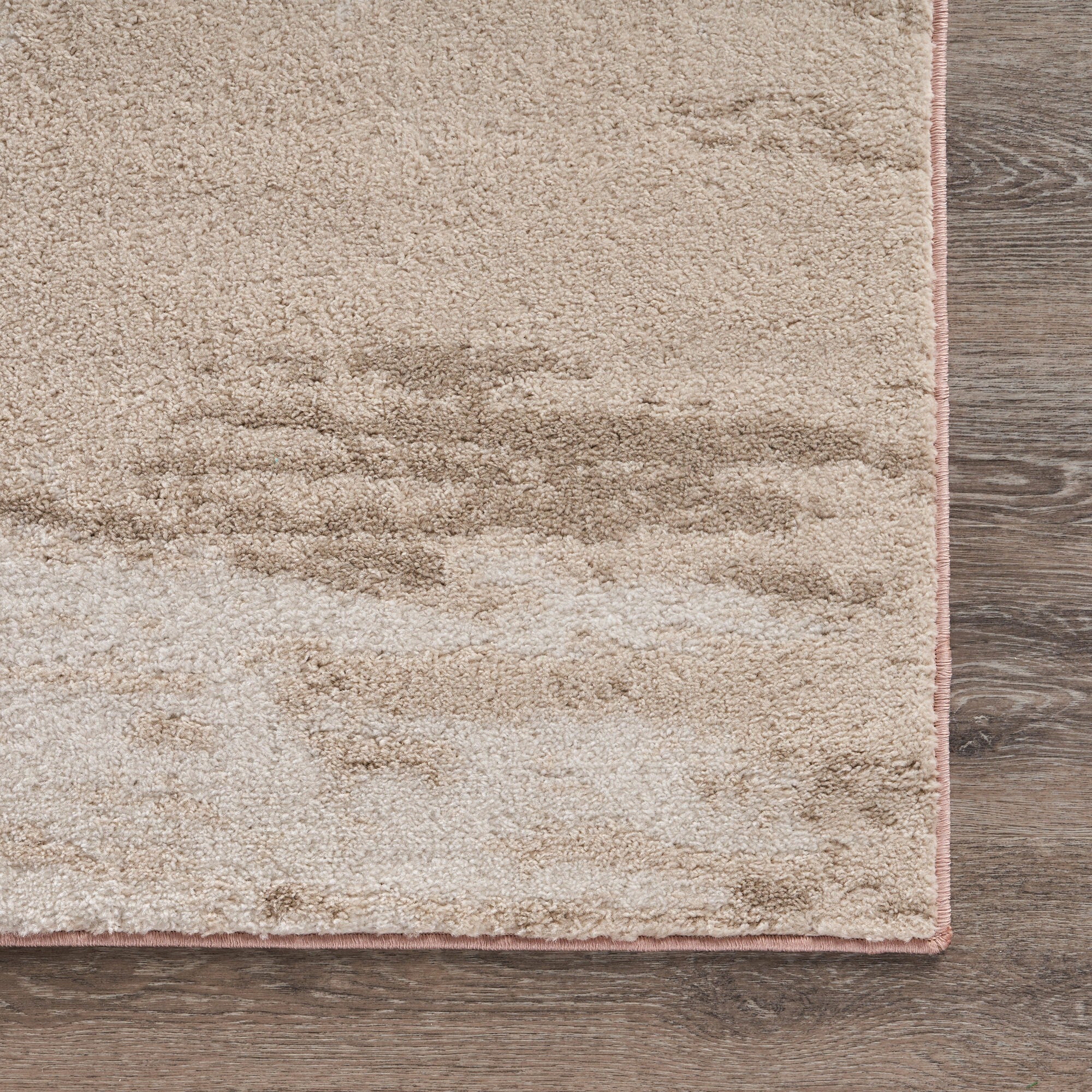 8' x 10' Blush and Beige Abstract Strokes Area Rug