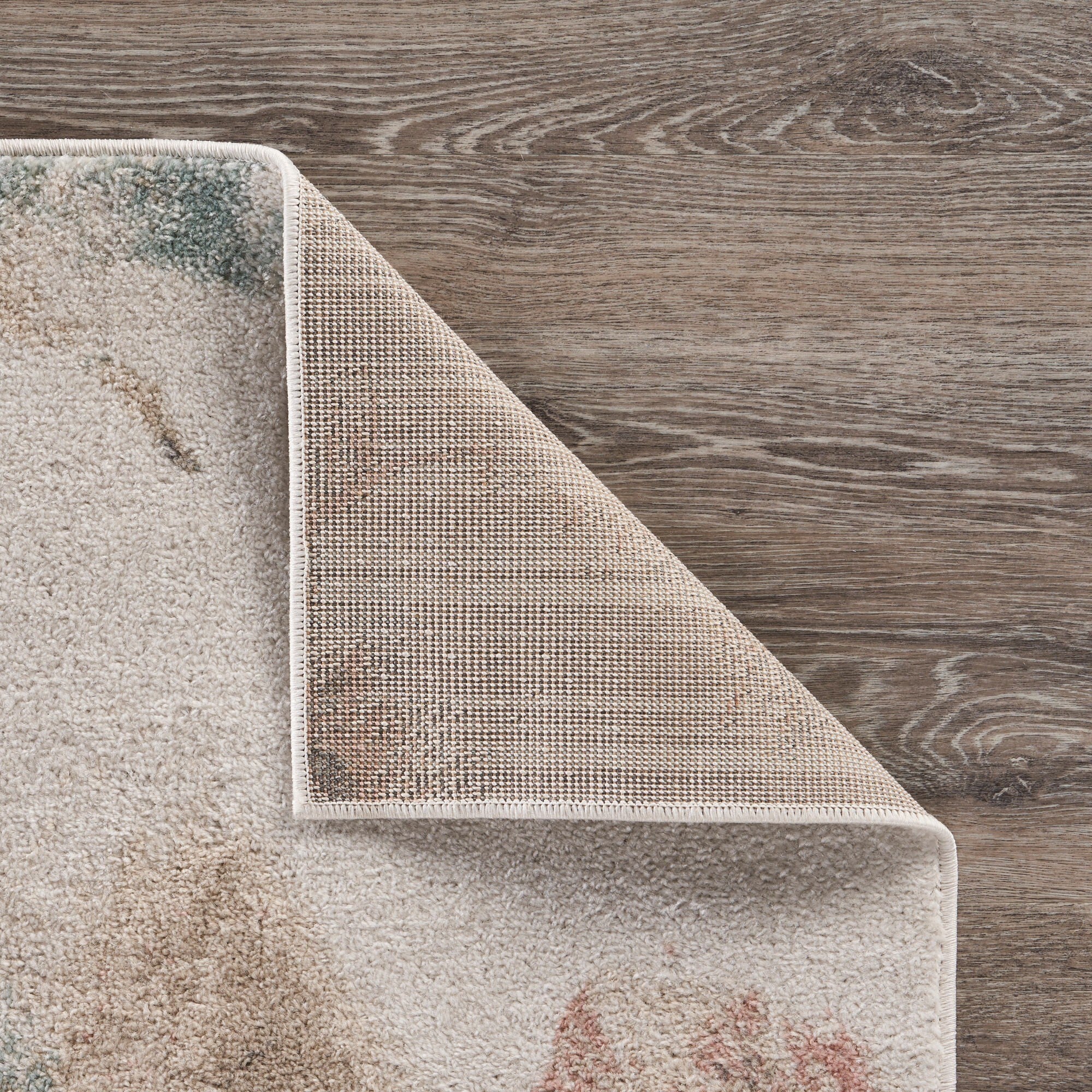 5' x 7' Ivory Soft Floral Artwork Area Rug