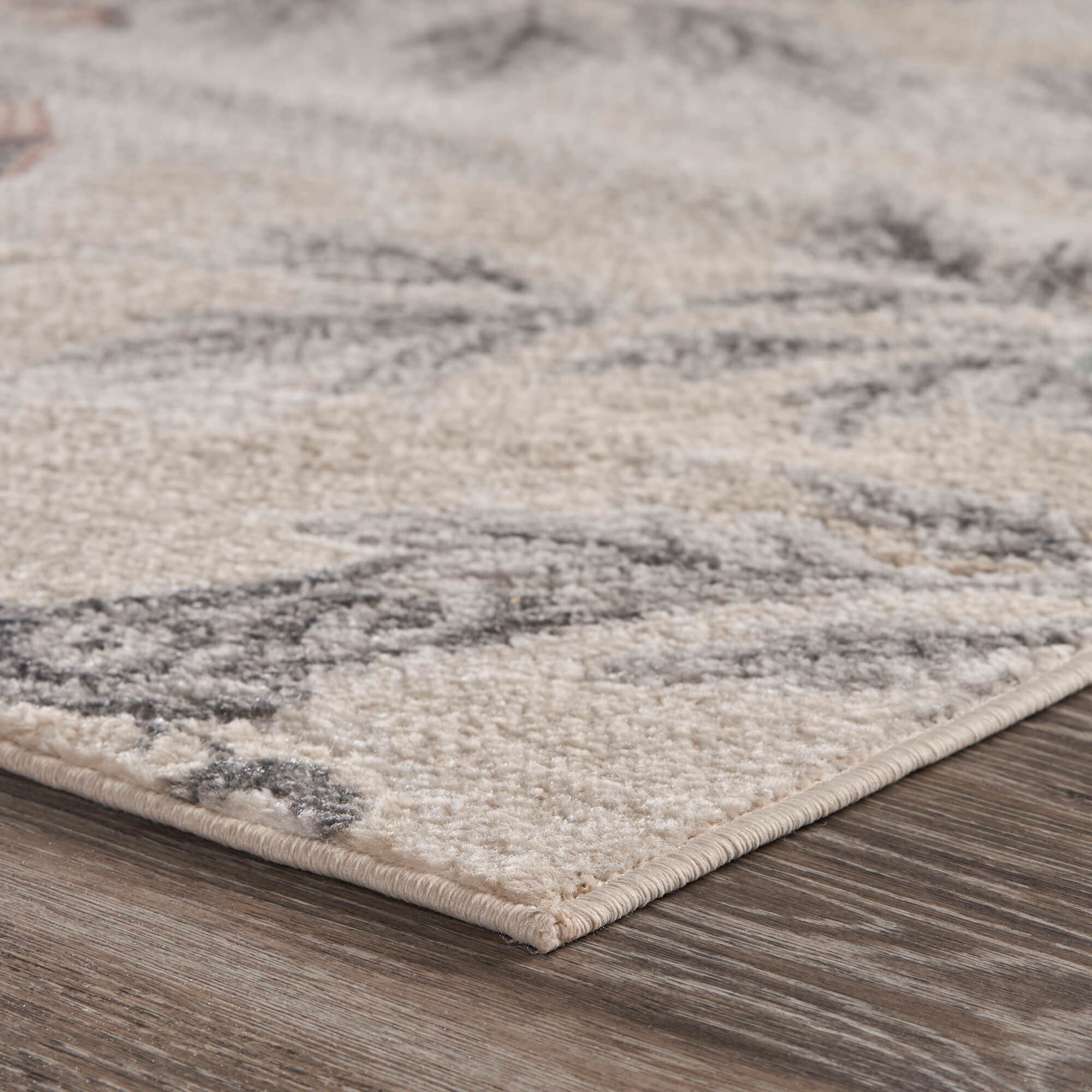 8' x 10' Soft Beige Birds and Trees Area Rug
