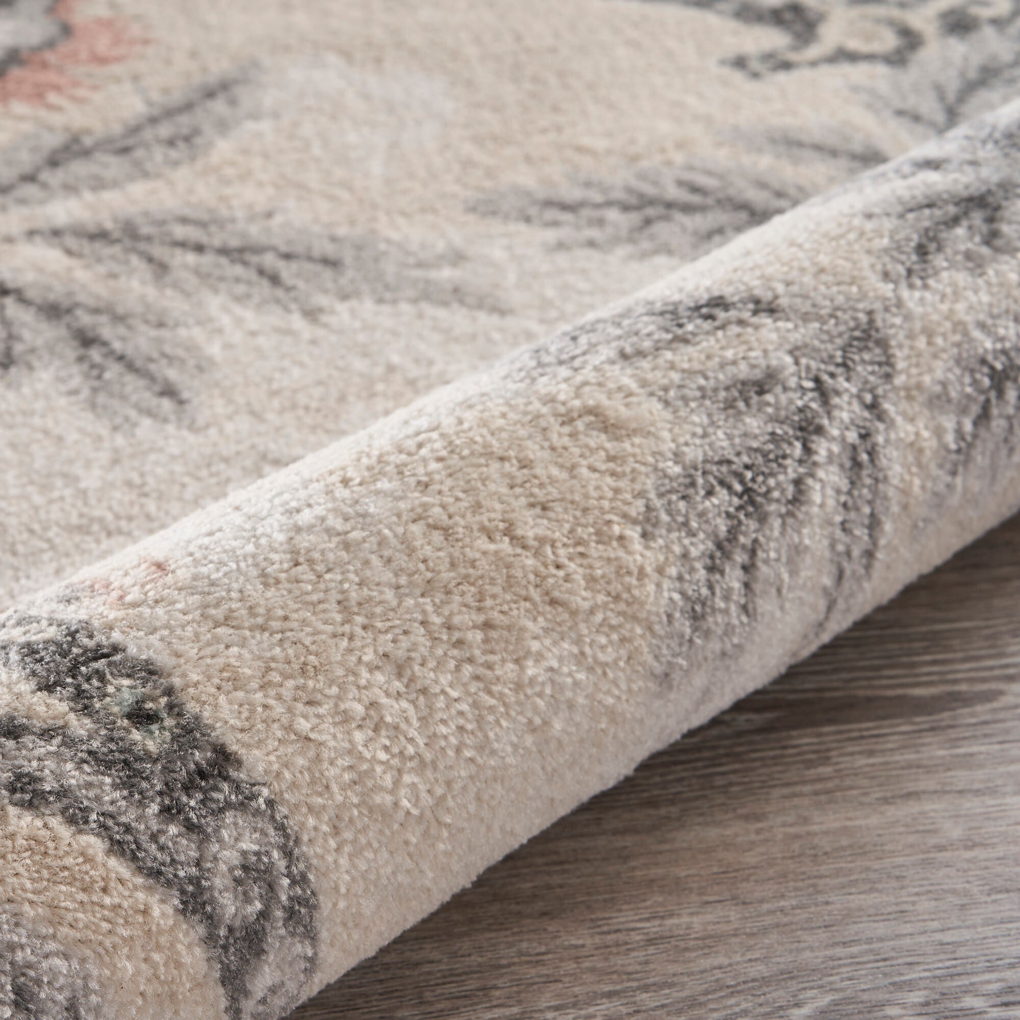8' x 10' Soft Beige Birds and Trees Area Rug