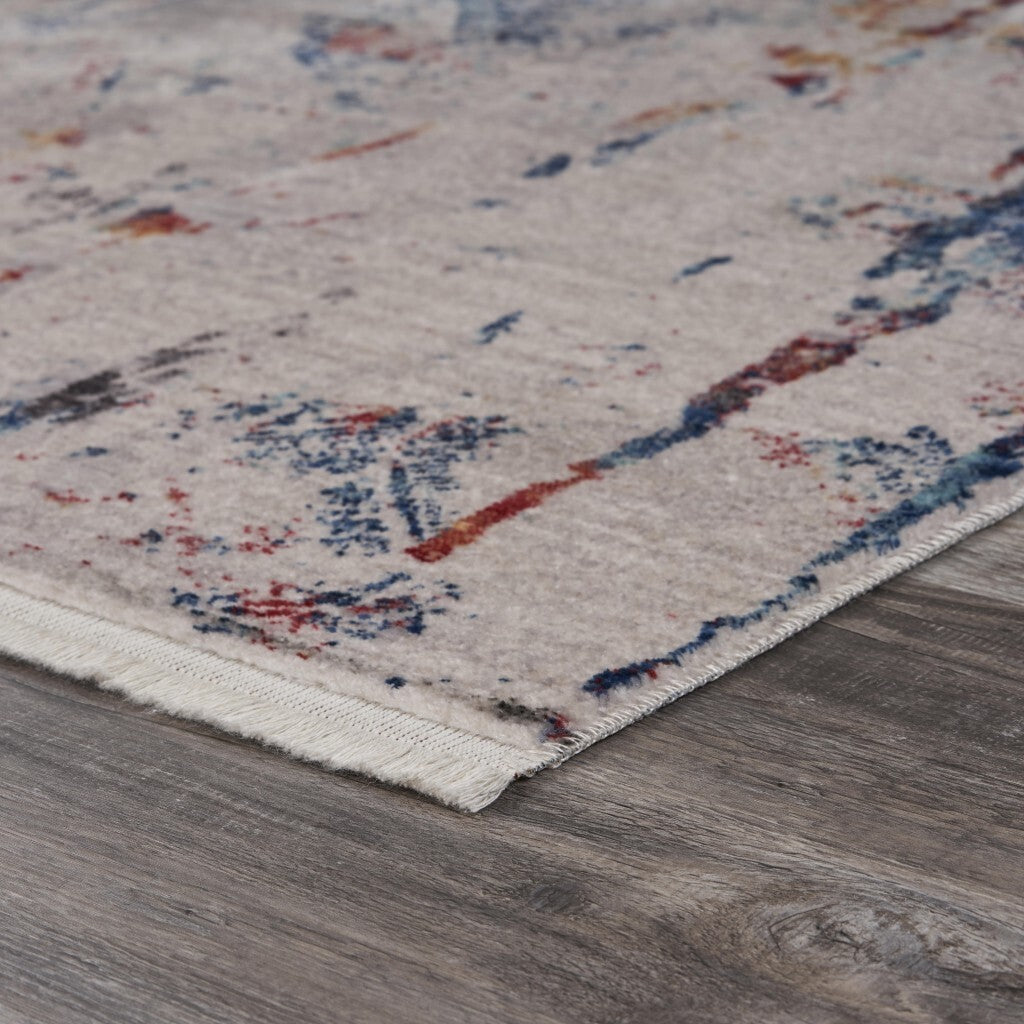 2' x 8' Gray Toned Abstract Runner Rug