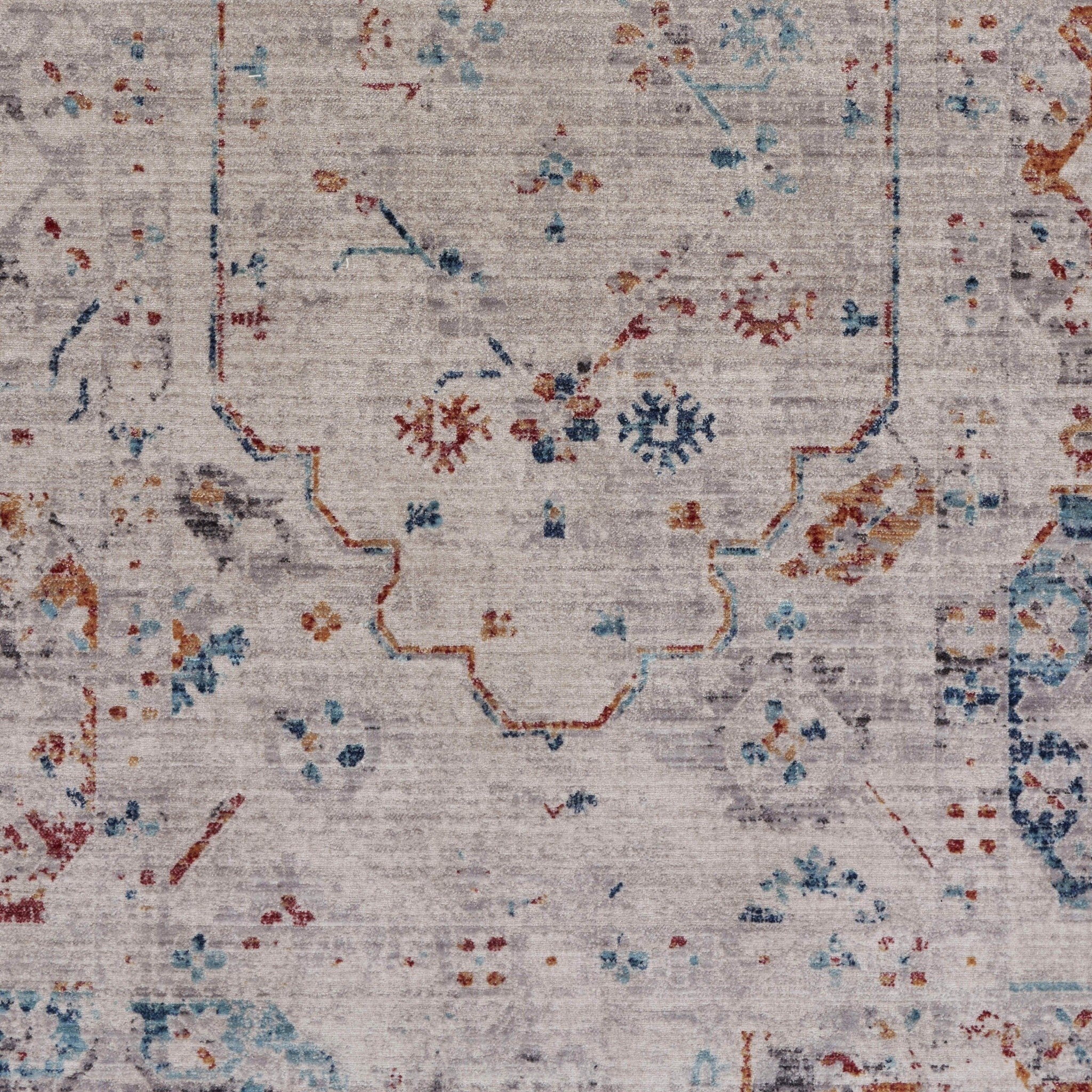 2' x 8' Gray Distressed Decorative Runner Rug