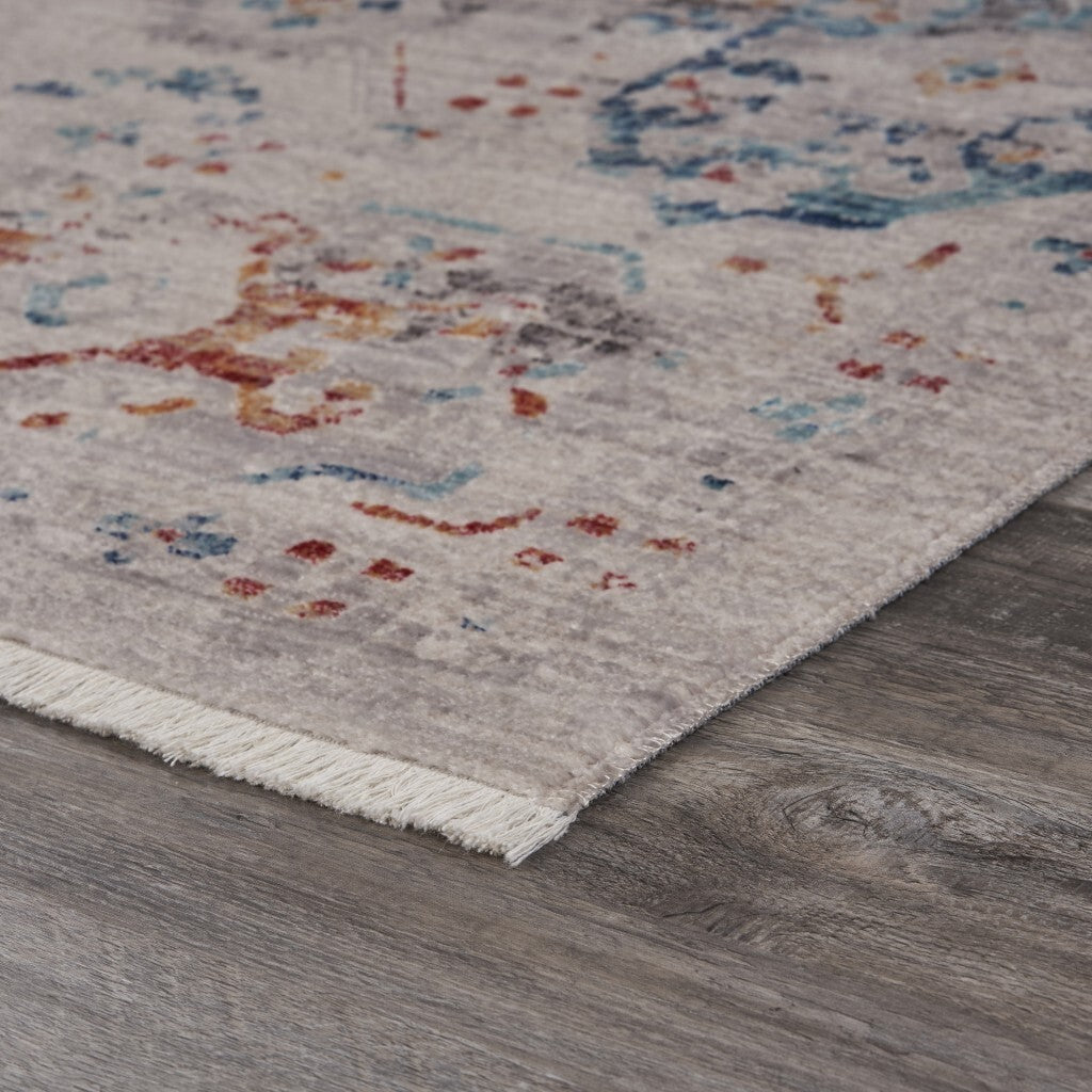 2' x 8' Gray Distressed Decorative Runner Rug