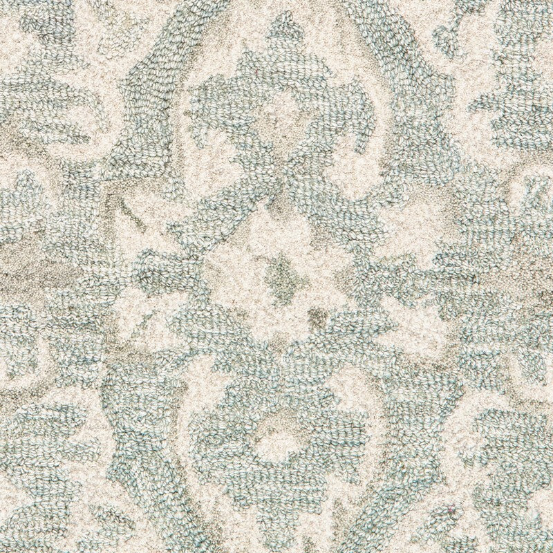 5' x 8' Green and Cream Medallion Area Rug