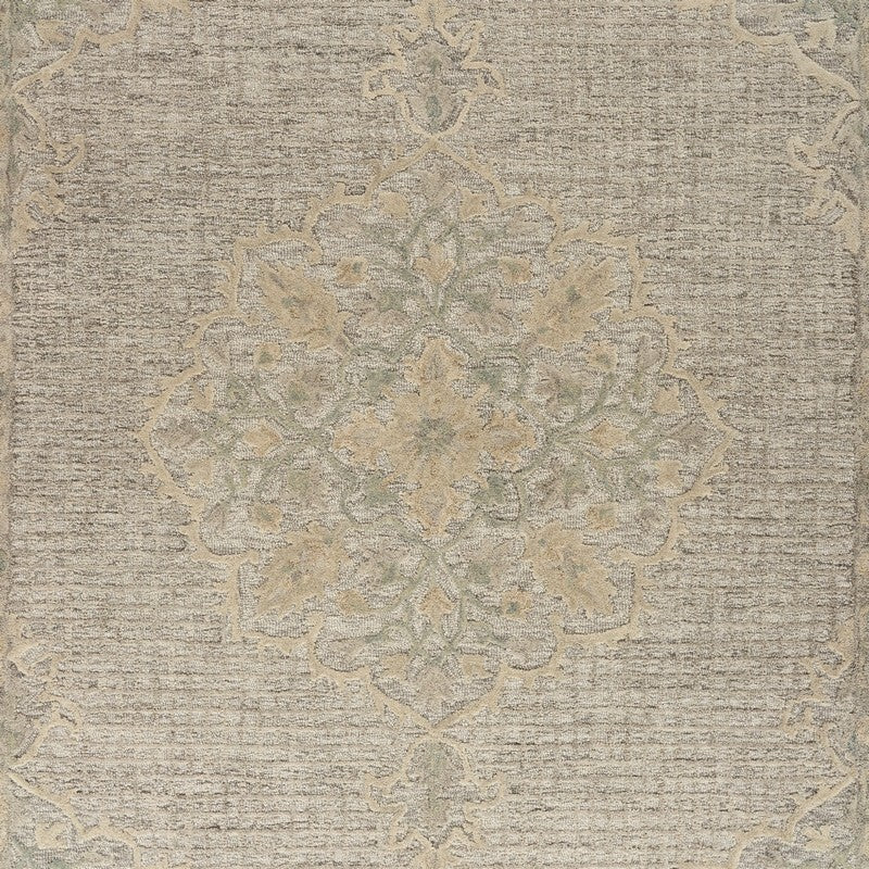 9' x 12' Beige Distressed Floral Area Rug