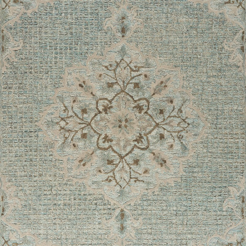 5' x 8' Blue and Beige Flor Medallion Area Rug