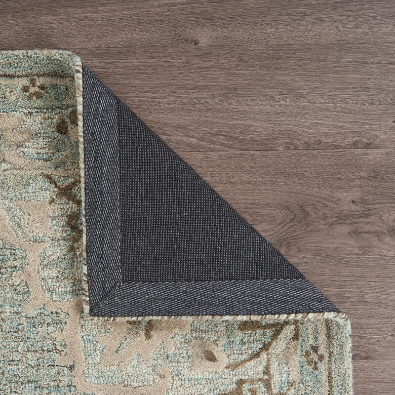 8' x 10' Blue and Beige Flor Medallion Area Rug