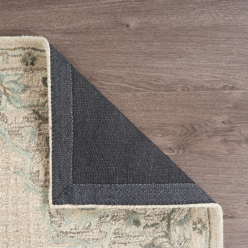 8' x 10' Ivory Distressed Floral Area Rug