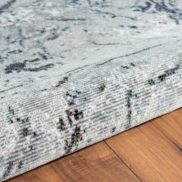 8' x 10' Navy and Gray Abstract Ice Area Rug
