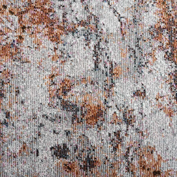 8' x 10' Brown and White Abstract Earth Area Rug