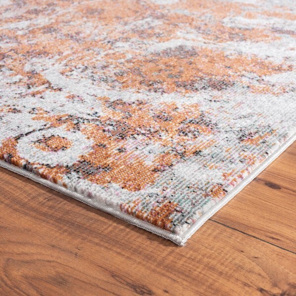 8' x 10' Brown and White Abstract Earth Area Rug