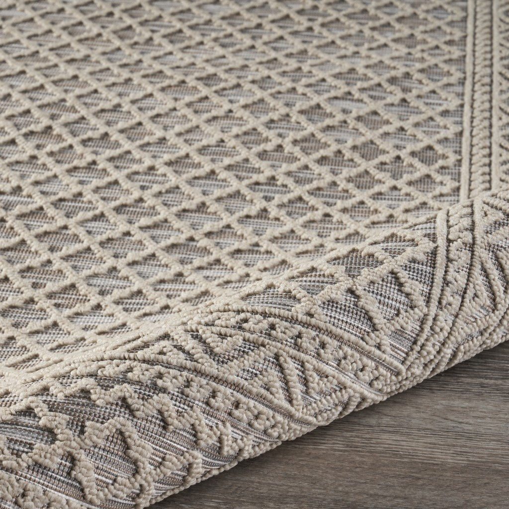 5' x 7' Gray Classic Indoor Outdoor Area Rug