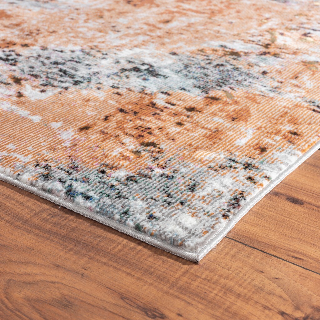 5' x 8' Rustic Brown Abstract Area Rug