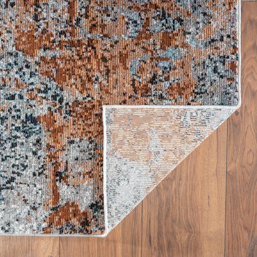 5' x 8' Rustic Brown Abstract Area Rug
