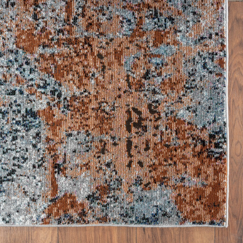 5' x 8' Rustic Brown Abstract Area Rug