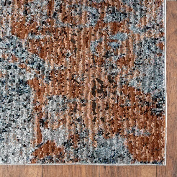 8' x 10' Rustic Brown Abstract Area Rug