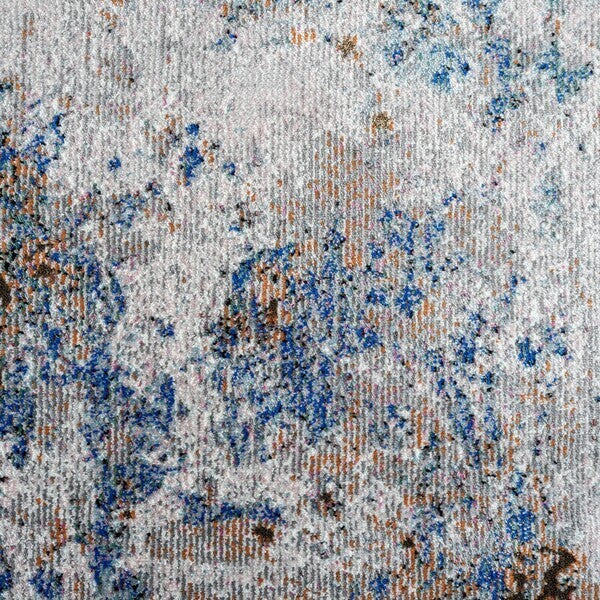 8' x 10' Blue and Gray Abstract Earth Area Rug