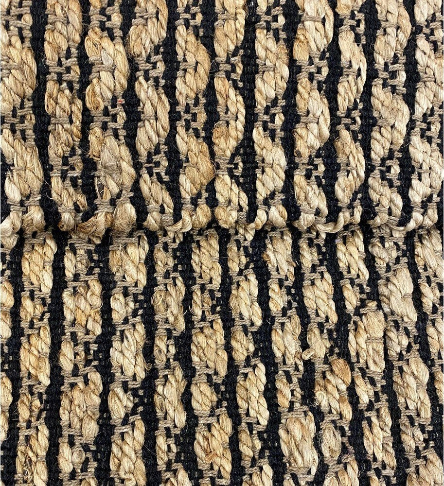 7' x 9' Tan and Black Ornate Geometric Area Rug