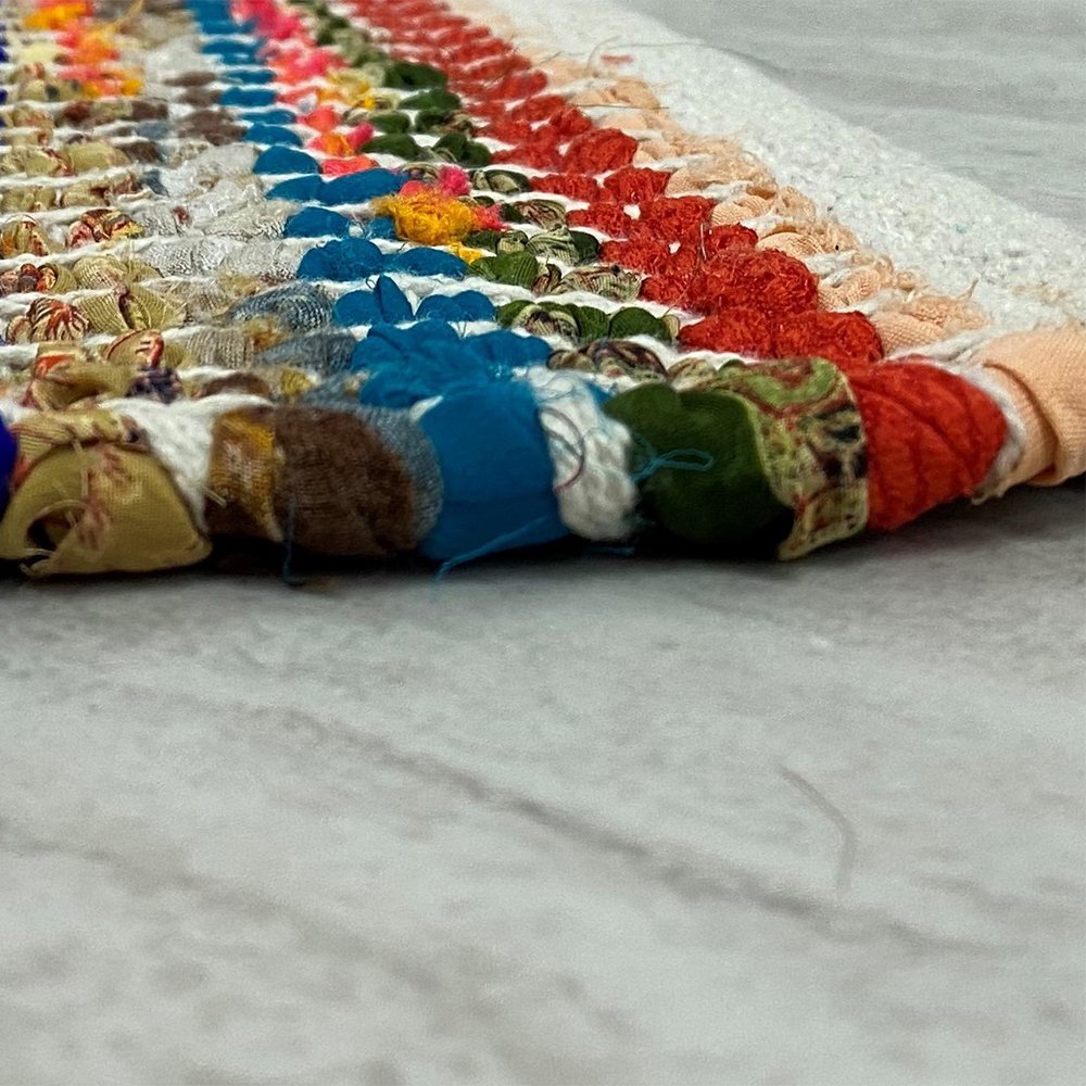 2' x 3' Multicolored Striped Chindi Scatter Rug