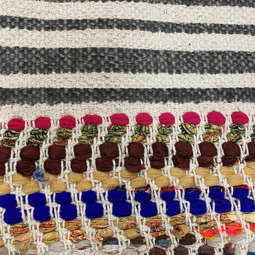 2' x 3' Multicolored Striped Chindi Scatter Rug