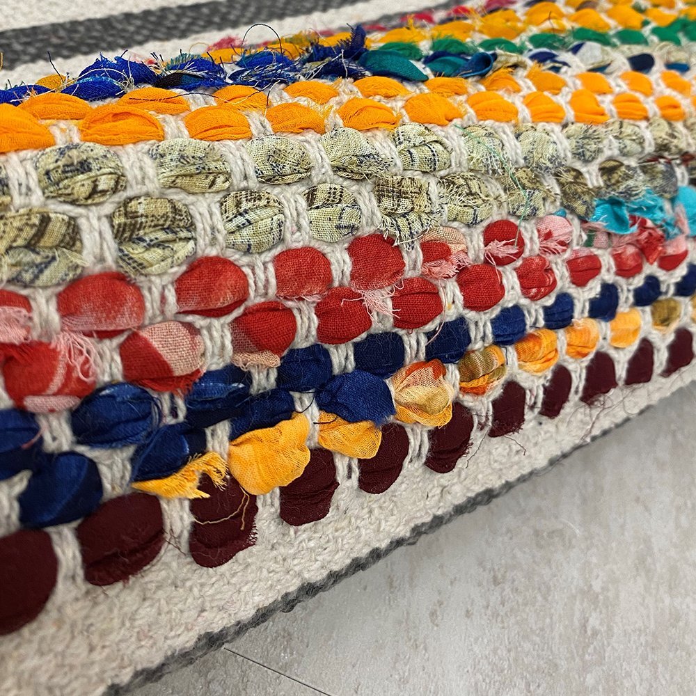 2' x 3' Multicolored Striped Chindi Scatter Rug