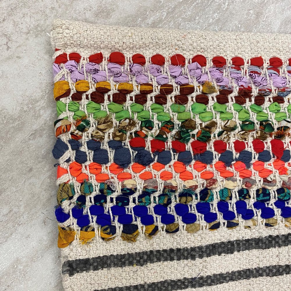 2' x 3' Multicolored Striped Chindi Scatter Rug