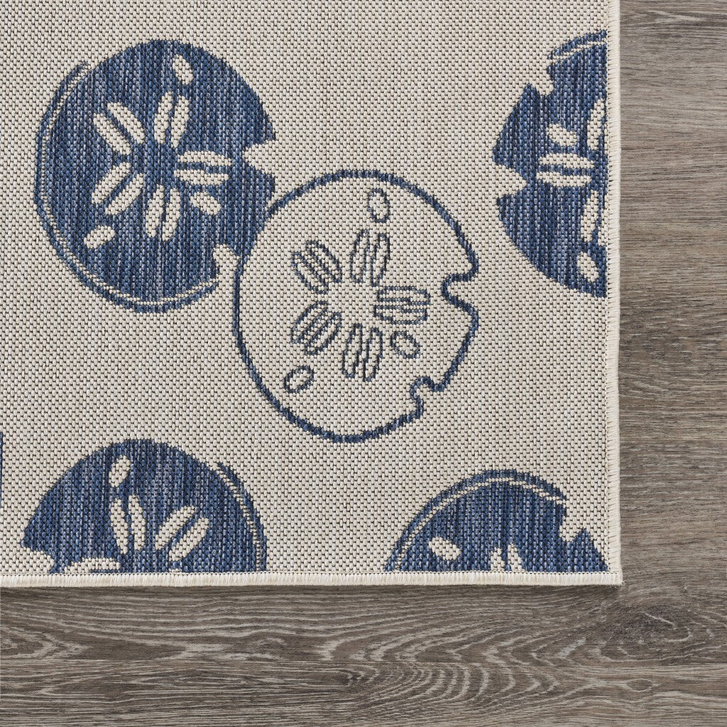 8' x 10' Navy Sand Dollar Indoor Outdoor Area Rug