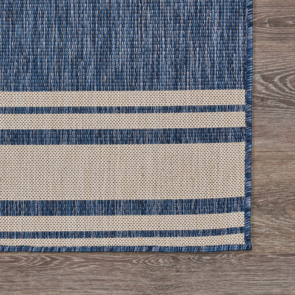 8' x 10' Navy Nautical Indoor Outdoor Area Rug