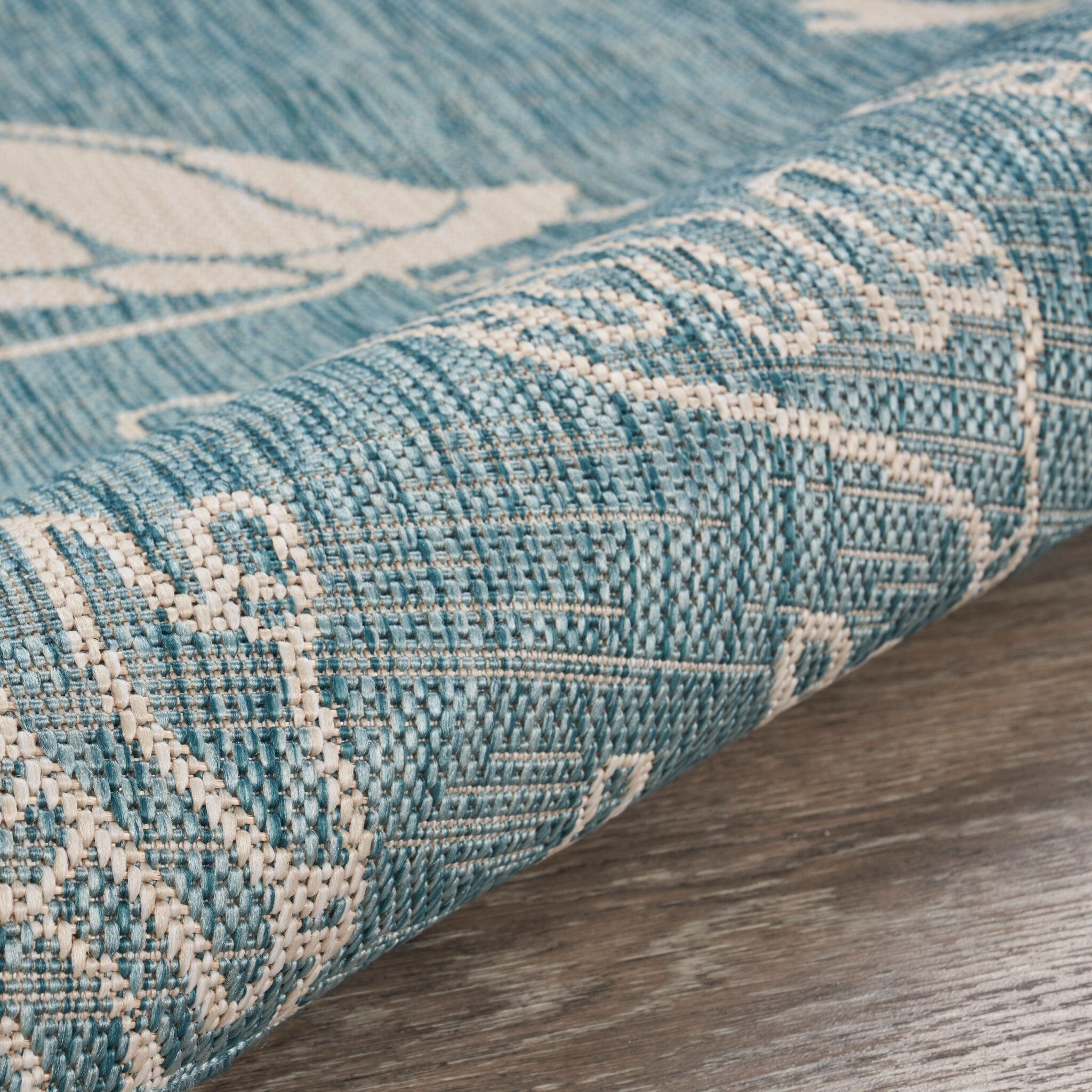 5' x 7' Teal Turtle Indoor Outdoor Area Rug