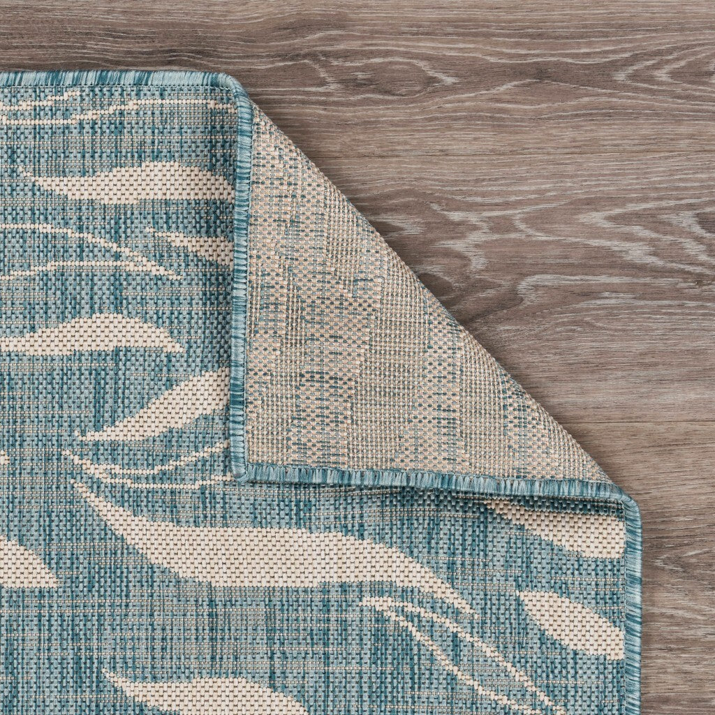 8' x 10' Teal Turtle Indoor Outdoor Area Rug