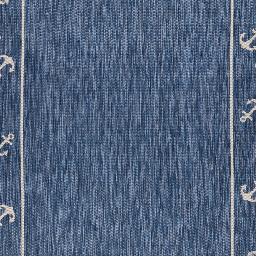 2' x 3' Navy Anchor Indoor Outdoor Scatter Rug