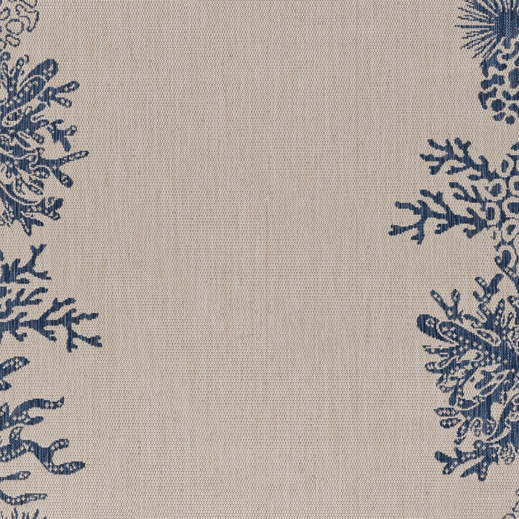 2' x 3' Navy Reef Border Indoor Outdoor Scatter Rug