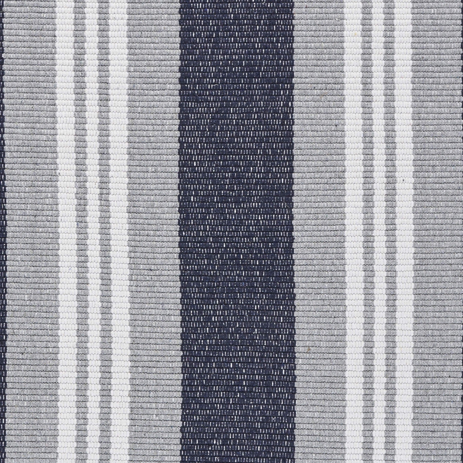 2' x 6' Navy and Ivory Striped Runner Rug