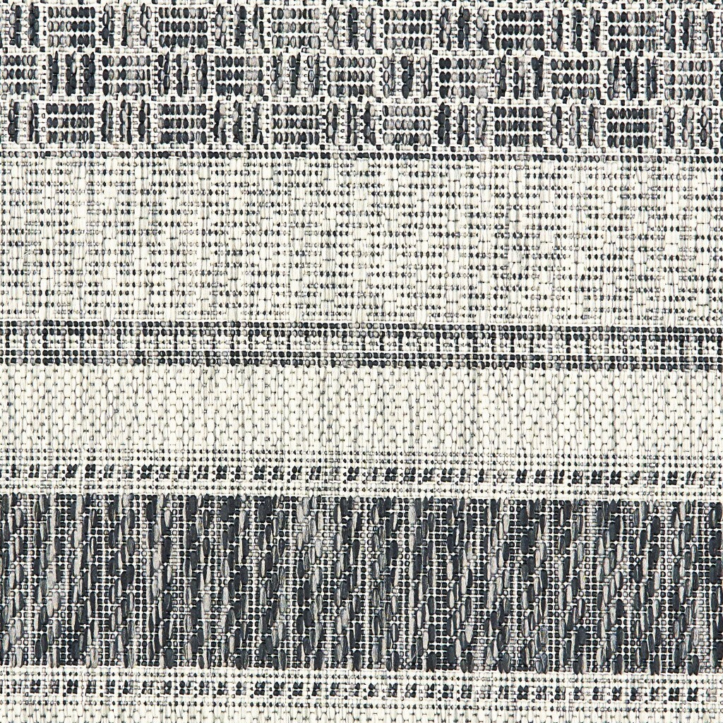 8' x 10' Gray Stripe Indoor Outdoor Area Rug