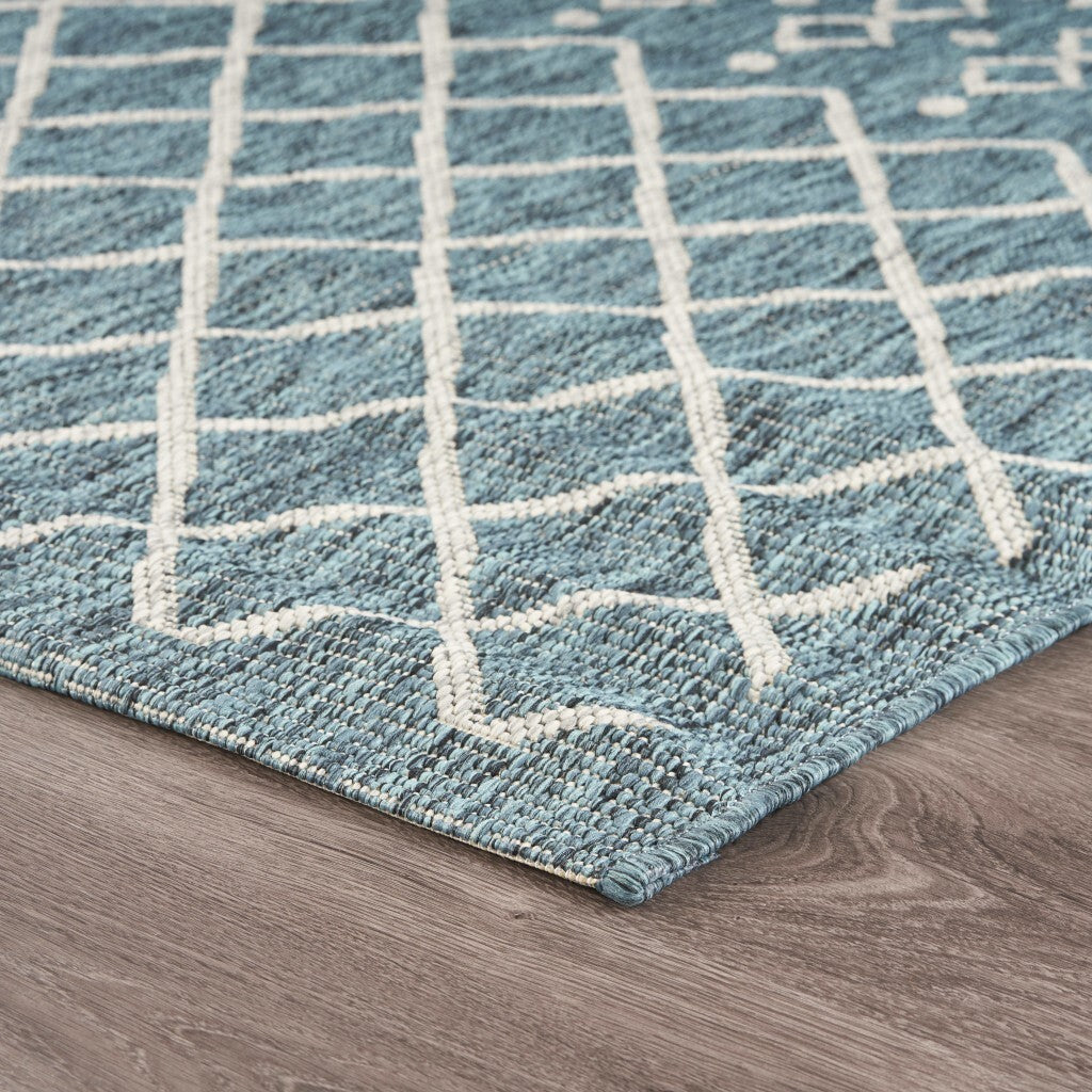 8' x 10' Blue Array Indoor Outdoor Area Rug