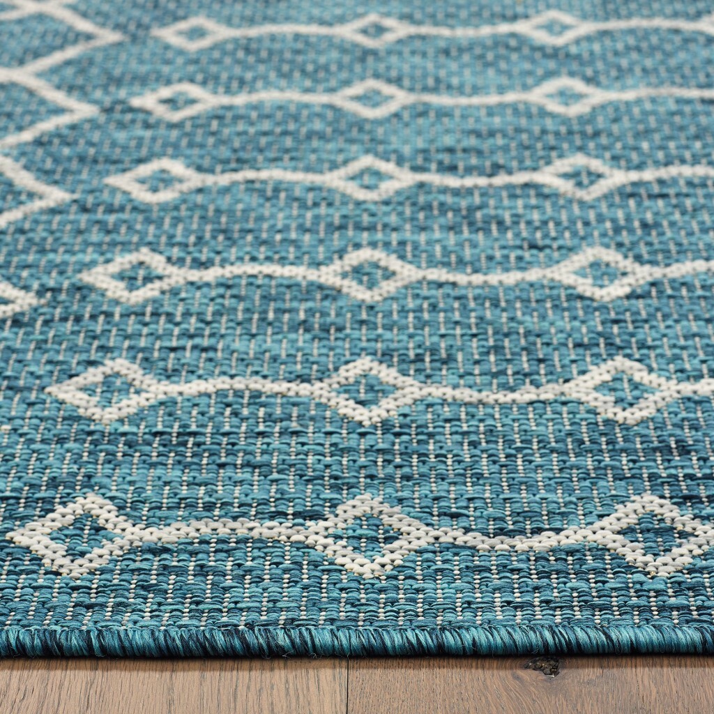 8' x 10' Blue Array Indoor Outdoor Area Rug