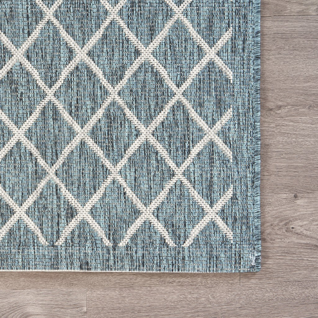 8' x 10' Blue Array Indoor Outdoor Area Rug