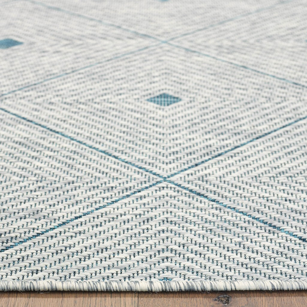 2' x 3' Blue Diamonds Indoor Outdoor Scatter Rug