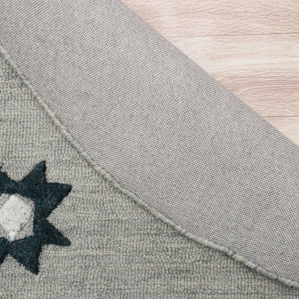 7' Round Gray Decorative Charm Area Rug
