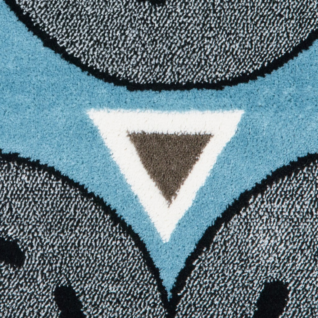4' x 6' Blue Imaginative Racetrack Area Rug