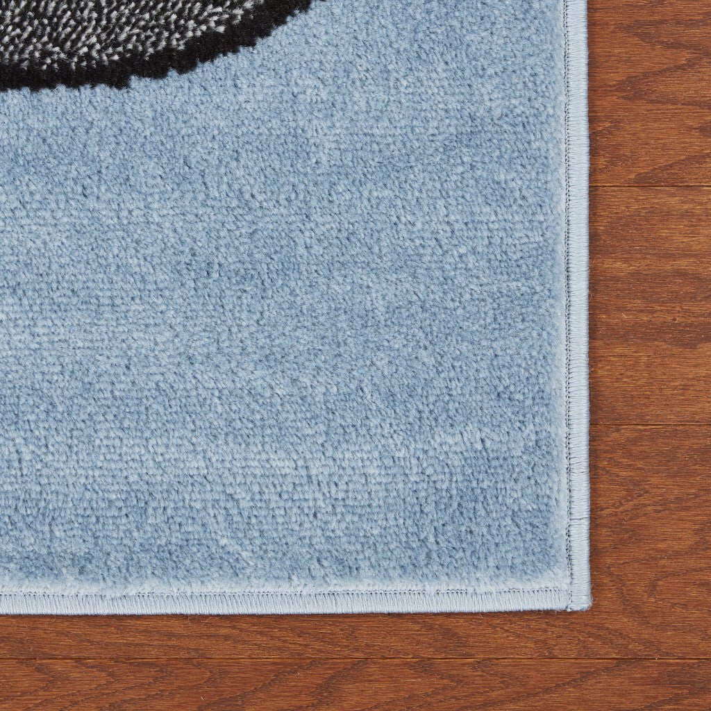 4' x 6' Blue Imaginative Racetrack Area Rug