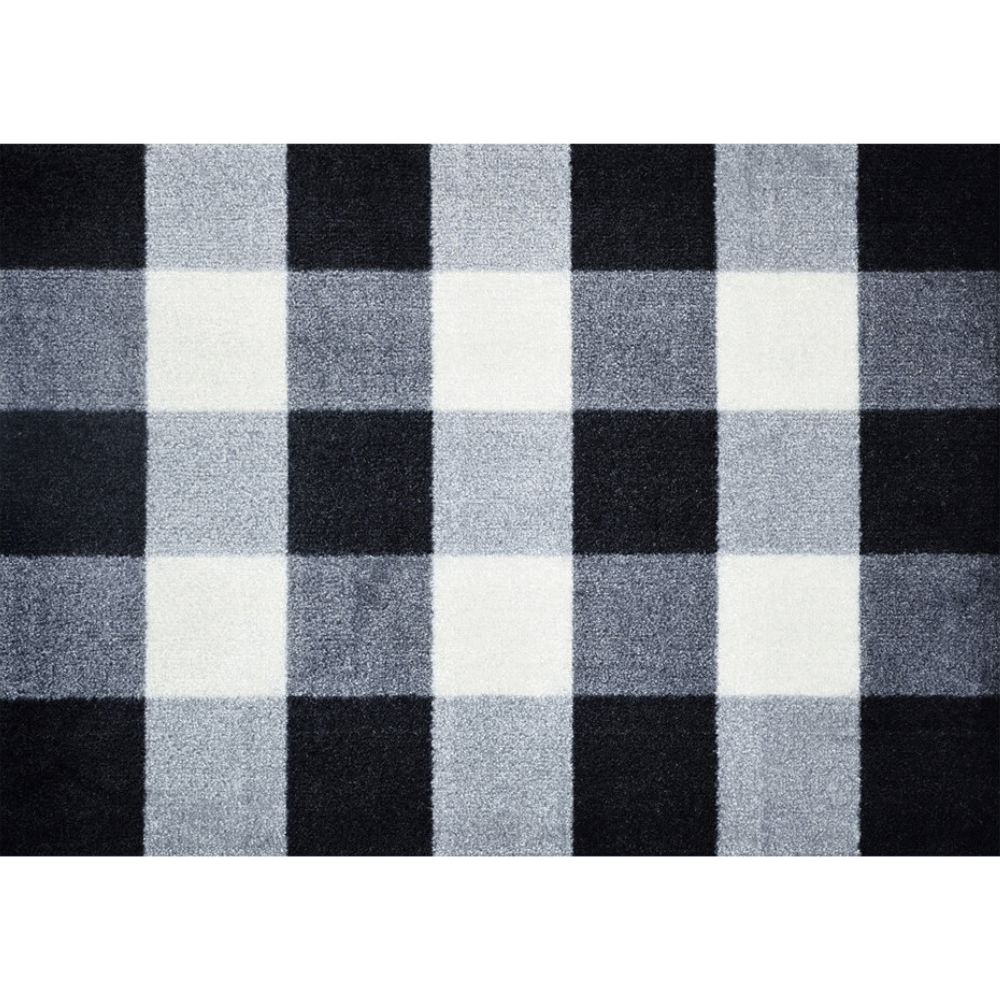 2' x 3' Black and White Buffalo Check Washable Floor Mat